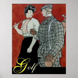 Poster Golf Couple Print