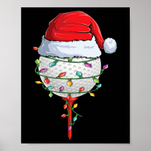 Poster Golf de Noël Pyjama Fun Holiday Golf Ball San