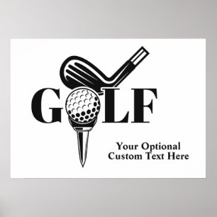 Poster Golf de texte personnalisé
