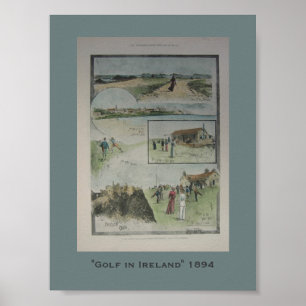Poster Golf en Irlande 1894 Vintage
