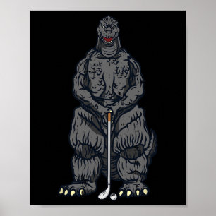 Poster Golf Golf film japonais dinosaure monstre golfe