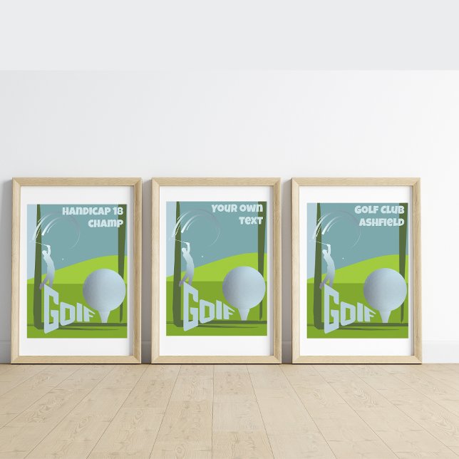 Poster Golf golf Golf club texte mur art (Créateur téléchargé)