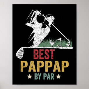 Poster Golf Meilleur Pappap Par Grand-Père Golfeur Fête d