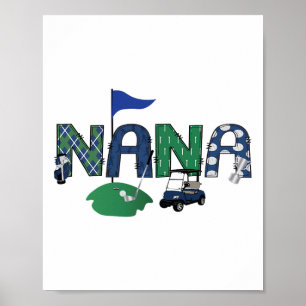 Poster Golf Nana Trou En Un Golf Première Fête D'Annivers
