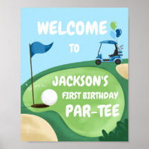 Golf Par-Tee Trou en un garçon Anniversaire Bleu B