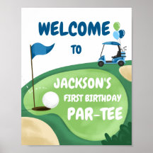 Golf Par-Tee Trou en un garçon Anniversaire Bleu B
