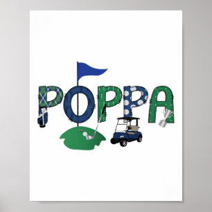 Poster Golf Poppa Trou En Un Golf Première Fête D'Anniver