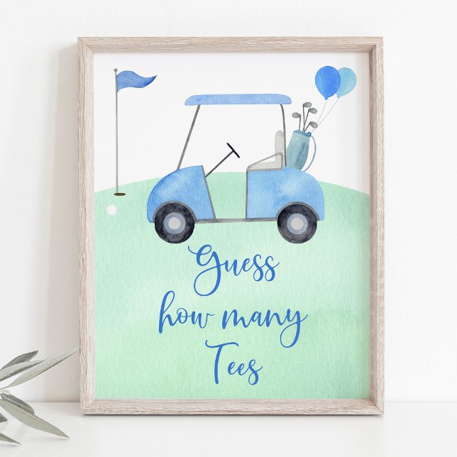 Poster Golf Premier Anniversaire Par-tee Devinez Combien  (Créateur téléchargé)