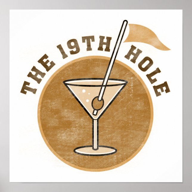Poster Golf T-shirts et cadeaux 19th Hole (Devant)