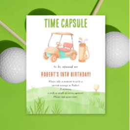 Poster Golf Time Capsule 1st birthday 