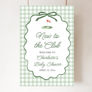 Poster Golf Vert Nouveau au Club Baby Shower Bienvenue