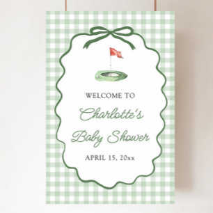 Poster Golf Vert Nouveau au Club Baby Shower Bienvenue