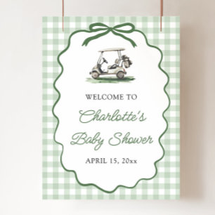 Poster Golf Vert Nouveau au Club Baby Shower Bienvenue