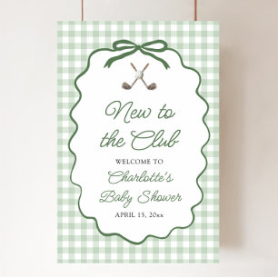 Poster Golf Vert Nouveau au Club Baby Shower Bienvenue