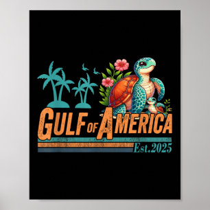 Poster Golfe De Usa Amérique Est 2025 Tortue Golfe Mexiqu