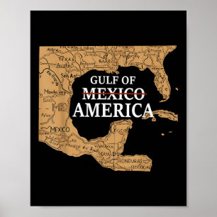 Poster Golfe Des États-Unis D'Amérique Est 2025 Carte Rét