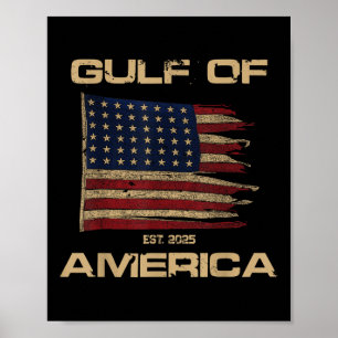 Poster Golfe Des Etats-Unis Est Depuis 2025 Drapeau Améri