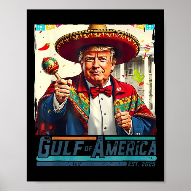 Poster Golfe Des Usa Amérique Est 2025 Cinco De Mayo Trum (Devant)
