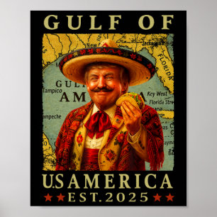 Poster Golfe Rétro Amérique Mexique Trump Mexique Taco