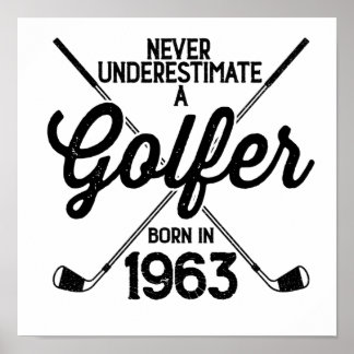 Poster Golfeur de 60 ans Golfing de 1963 de 60e Golfeur