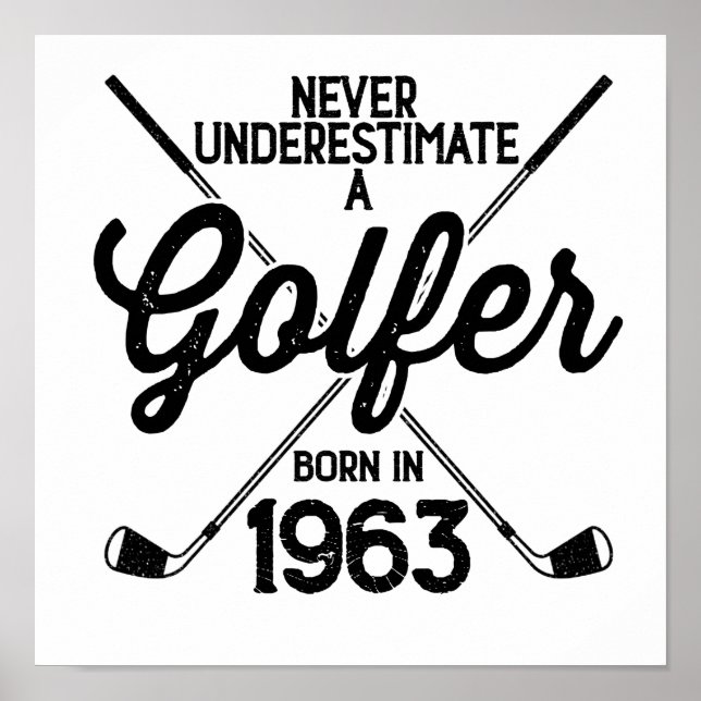 Poster Golfeur de 60 ans Golfing de 1963 de 60e Golfeur (Devant)