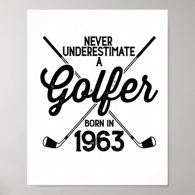 Poster Golfeur de 60 ans Golfing de 1963 de 60e Golfeur (Devant)