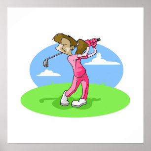 Poster golfeur de fille