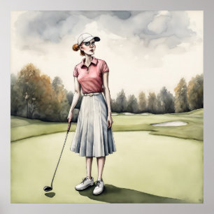 Poster Golfeur gothique - Golf Art Imprimer