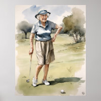 Golfeur senior - Art Golf Imprimer