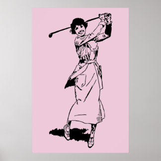 Poster Golfeuse Vintage de 1921