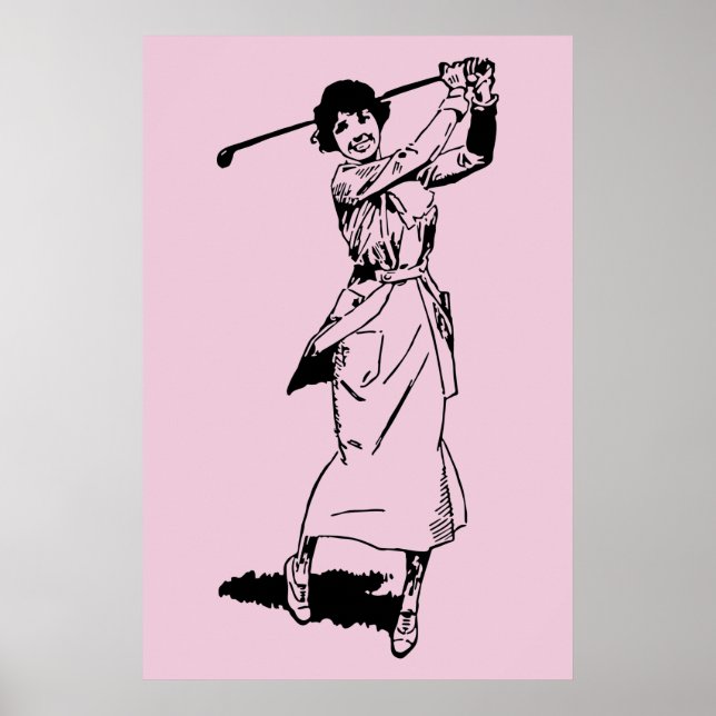 Poster Golfeuse Vintage de 1921 (Devant)