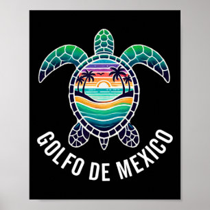 Poster Golfo De Mexico Viva Mexique Golfe Du Mexique Souv