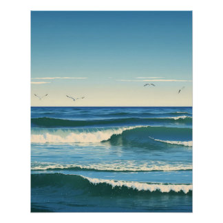 Poster Golven Dansende sous le ciel