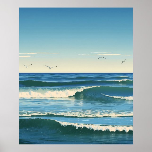 Poster Golven Dansende sous le ciel (Devant)