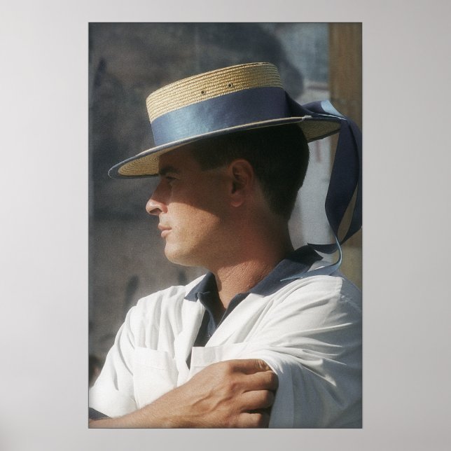 Poster Gondolier, Venise, Italie (Devant)