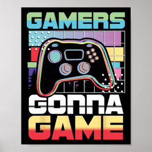 Poster Gonna Game Vidéo Joueur Jouer Drôle