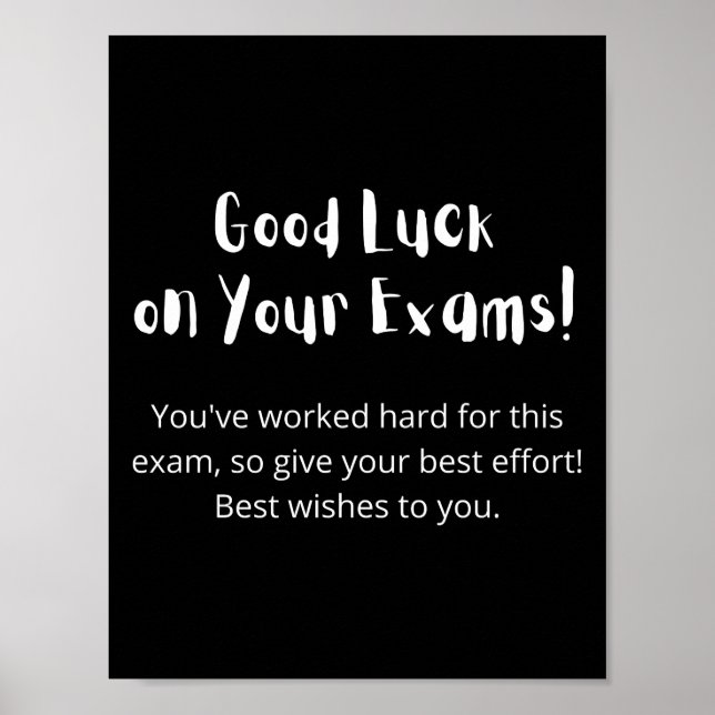 Poster Good Luck on Your Exams ! (Devant)