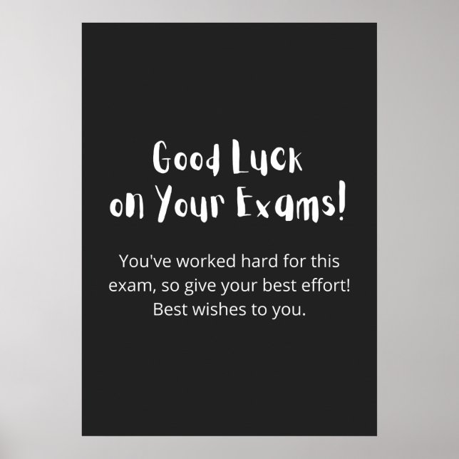 Poster Good Luck on Your Exams ! (Devant)