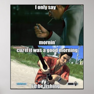 Poster Good Morning Yakuza Meme