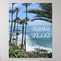 Good Vibes Ocean Palm Trees Mur de sable