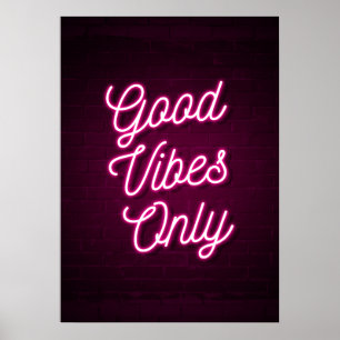 Poster Good Vibes uniquement (rose)