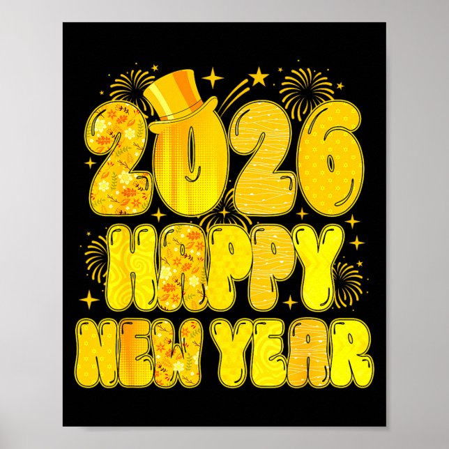 Poster Goodbye 2025 Happy New Year 2026 Women Girl Kids  (Devant)
