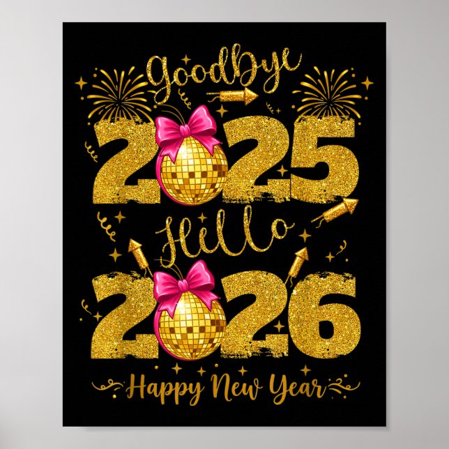 Poster Goodbye 2025 Hello 2026 Happy New Year's Eve  (Devant)