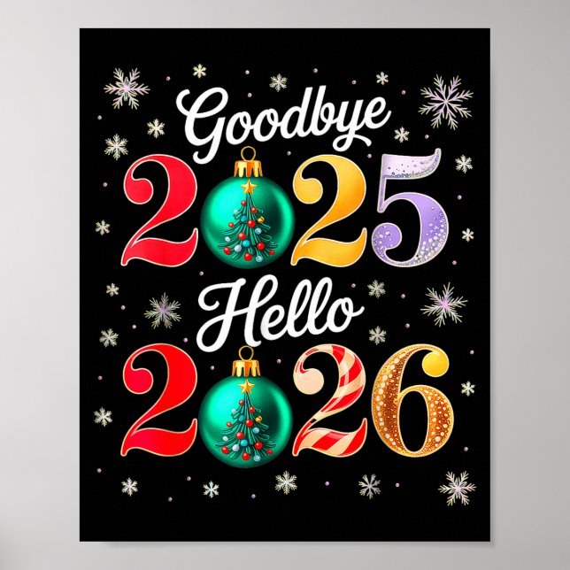 Poster Goodbye 2025 Hello 2026 Happy New Year's Eve Chris (Devant)