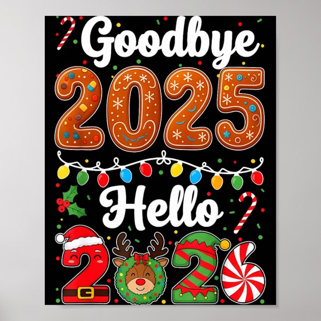Poster Goodbye 2025 Hello 2026 Happy New Year's Eve Chris (Devant)