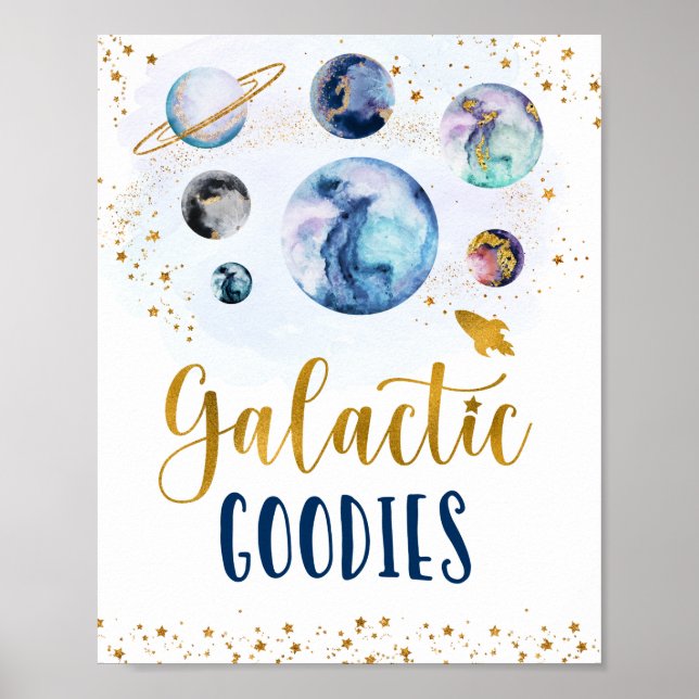 Poster Goodies Galactiques Galaxy Blue Gold Space Anniver (Devant)