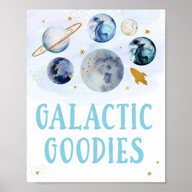 Poster Goodies Galactiques Galaxy Blue Gold Space Anniver (Devant)
