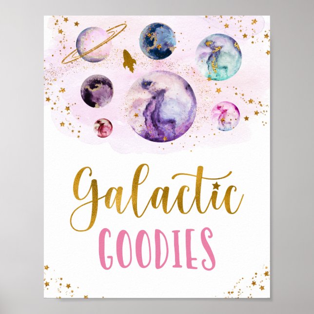 Poster Goodies Galactiques Galaxy Pink Gold Space Anniver (Devant)