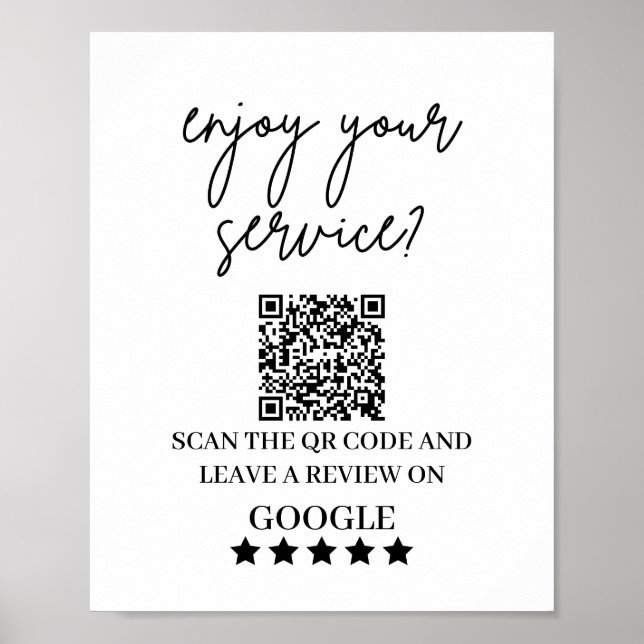 Poster Google Avis | Signal de code QR du lien d'examen p (Devant)