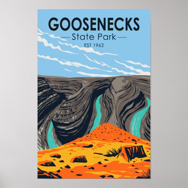 Poster Goosenecks State Park Utah Vintage (Devant)
